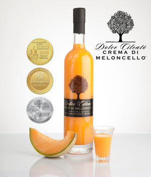 Dolce Cilento Crema di Meloncello, 700ml, 17% (Cantaloupe Melon Cream Liqueur) 3 Medals