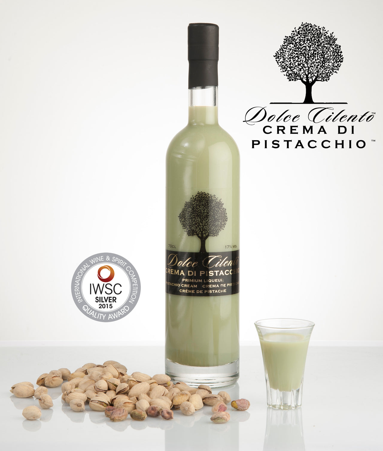 Dolce Cilento Pistachio Cream Liqueur, 700ml, 17% (Crema di Pistacchio) 1 Medal - Dolce Cilento Meloncello Limoncello