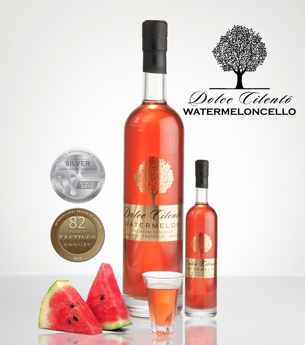 Dolce Cilento Watermeloncello, 700ml, 25% (Watermelon Liqueur) - Dolce Cilento Meloncello Limoncello